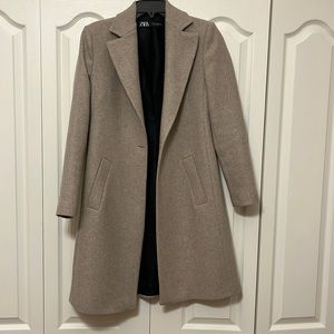 Zara Wool Blend Coat S Beige New never worn no tag